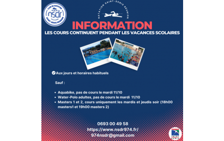 Les cours continuent pendant les vacances scolaires.